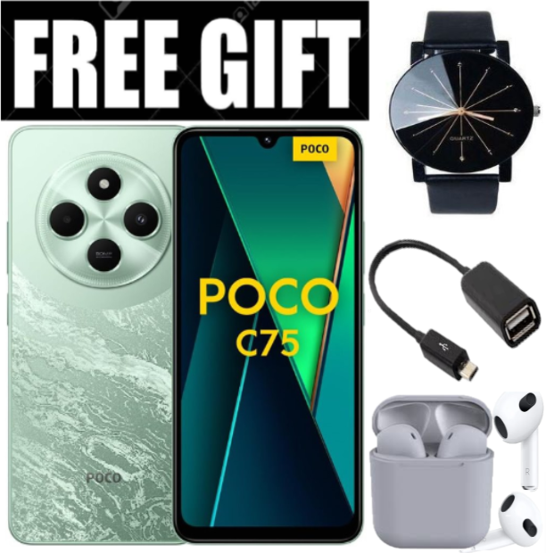 LIMITED OFFER! BRAND NEW Xiaomi Redmi POCO C75, 6.88" display , 128GB+6GB RAM/256GB+8GB RAM Storage  (Dual SIM), 5160mAh battery Smart Phones Mobile Phone +FREE GIFTS