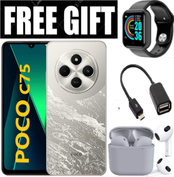LIMITED OFFER! BRAND NEW Xiaomi Redmi POCO C75, 6.88" display , 128GB+6GB RAM/256GB+8GB RAM Storage  (Dual SIM), 5160mAh battery Smart Phones Mobile Phone +FREE GIFTS