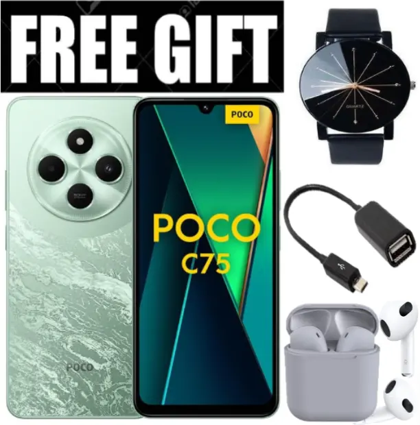 LIMITED OFFER! BRAND NEW Xiaomi Redmi POCO C75, 6.88" display, 256GB+8GB RAM Storage  (Dual SIM), 5160mAh battery Smart Phones Mobile Phone +FREE GIFTS