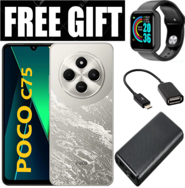 LIMITED OFFER! BRAND NEW Xiaomi Redmi POCO C75, 6.88" display, 256GB+8GB RAM Storage  (Dual SIM), 5160mAh battery Smart Phones Mobile Phone +FREE GIFTS