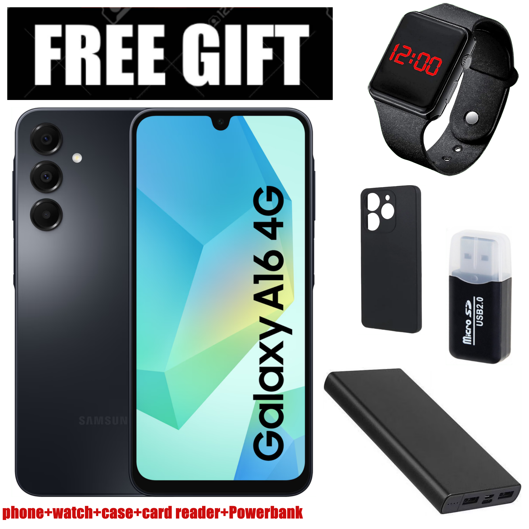 LIMITED TIME DEALS!!! BRAND NEW Galaxy A16, 6GB+ 128GB ROM 6.7" HD, Android 14, 4G, Bluetooth, 50MP-Camera, Battery-5000mah,(Dual Sim)-Smartphone+FREE GIFTS