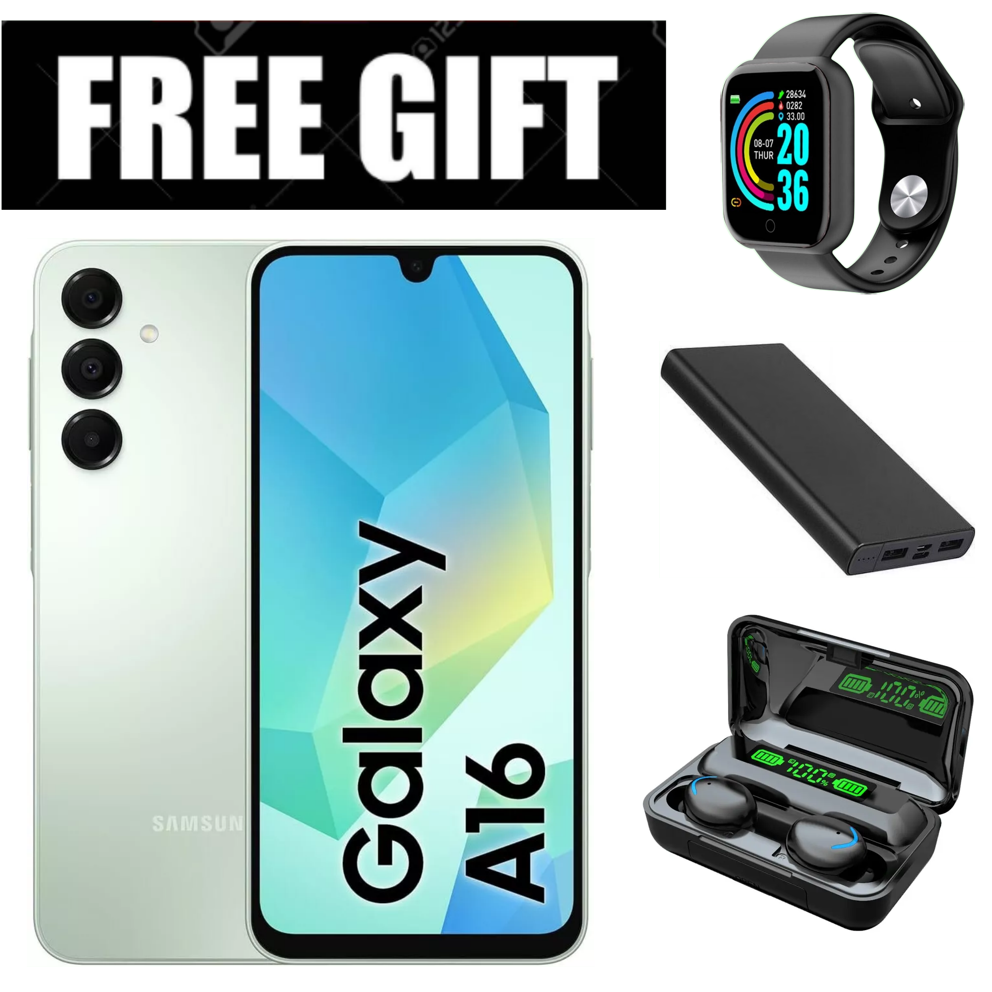 LIMITED TIME DEALS!!! BRAND NEW Galaxy A16, 6GB+ 128GB ROM 6.7" HD, Android 14, 4G, Bluetooth, 50MP-Camera, Battery-5000mah,(Dual Sim)-Smartphone+FREE GIFTS