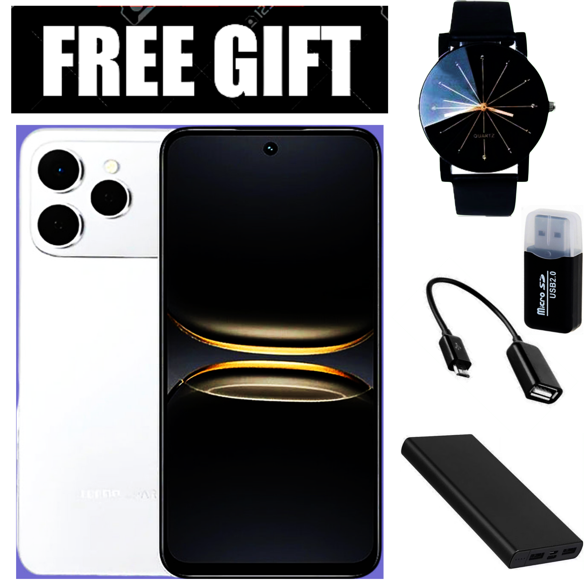 [NEW ARRIVAL]  Tecno Spark 40 6.67" IPS LCD Screen, 128GB ROM, Upto 8GB(4+4)GB RAM, 5200mAh Battery, Android 14, 50MP Rear & 8MP Front Camera, Fingerprint (Side-Mounted) - Smartphones+FREE GIFTS