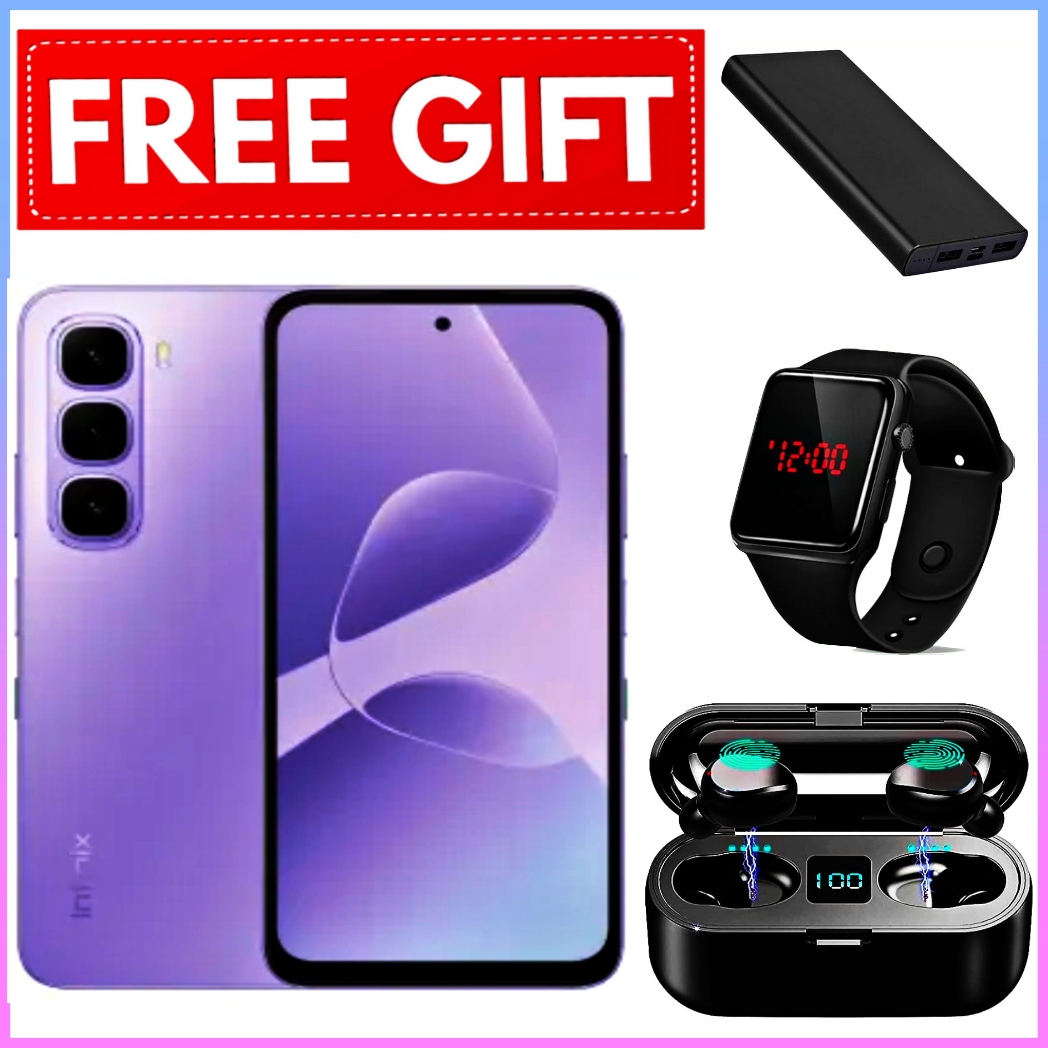 NEW ARRIVAL DEALS!!! Infinix Hot 60i 128GB+12(6+6)GB 6.7" 120Hz Screen 4G Phone Dual SIM 5160mAh Battery 45W Charging 50MP Camera Fingerprint Lock Android 15 G81 Smart AI smart Phones+FREEBIES