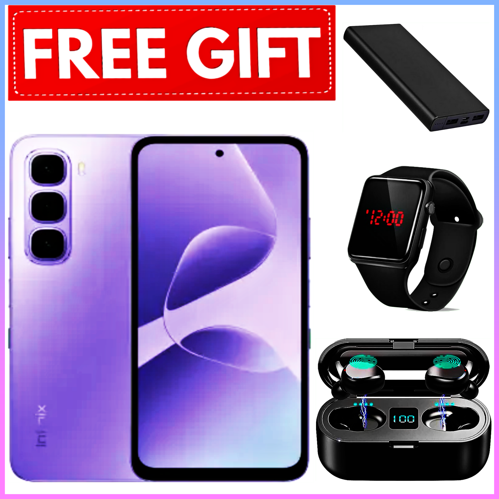 NEW ARRIVAL DEALS!!! Infinix Hot 60i 128GB+12(6+6)GB 6.7" 120Hz Screen 4G Phone Dual SIM 5160mAh Battery 45W Charging 50MP Camera Fingerprint Lock Android 15 G81 Smart AI smart Phones+FREEBIES