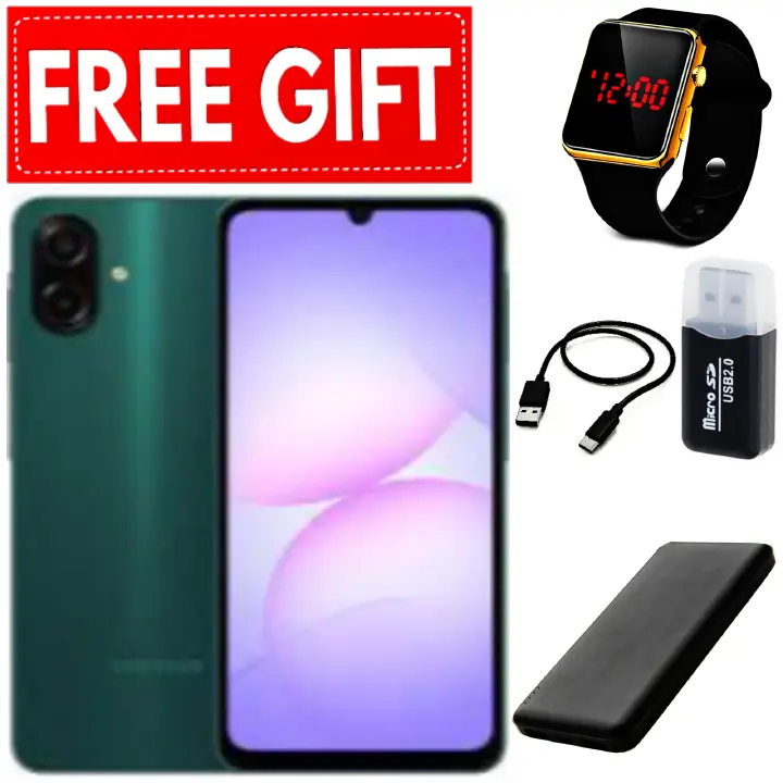 [NEW ARRIVALS] Samsung Galaxy A07 6.7" PLS LCD Screen, 4GB RAM+128GB ROM, 5000mAh Battery, 50MP Rear & 8MP Front Camera, Android 15, Dual SIM, Side Fingerprint -Smartphones+FREE GIFTS