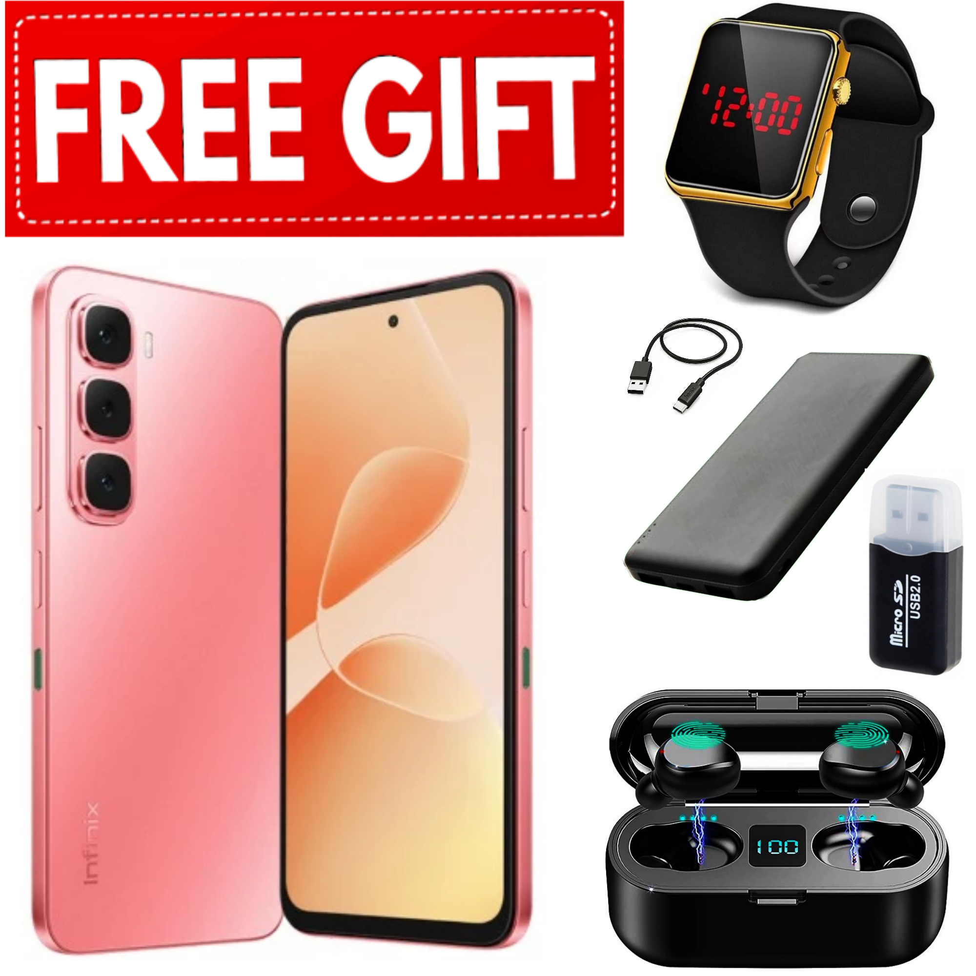NEW ARRIVAL DEALS!!! Infinix Hot 60i 128GB+12(6+6)GB 6.7" 120Hz Screen 4G Phone Dual SIM 5160mAh Battery 45W Charging 50MP Camera Fingerprint Lock Android 15 G81 Smart AI smart Phones+FREEBIES