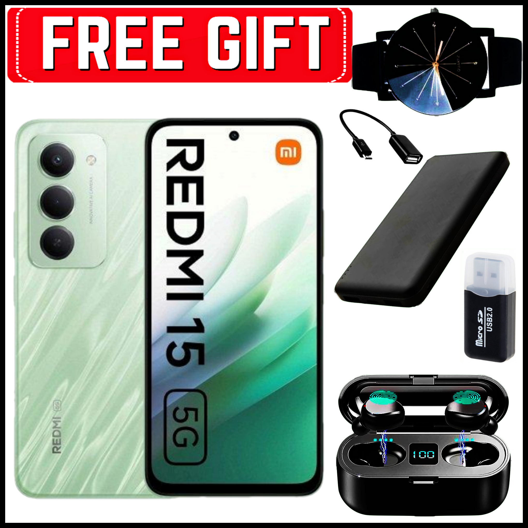 [NEW ARRIVALS] Redmi 15 6.88" IPS LCD Screen, 4GB RAM+128GB ROM, 7000 mAh Battery, 50MP Triple Rear & 8MP Front Cameras, Android 15, Dual SIM, Side Fingerprint -Smartphones+FREE GIFTS