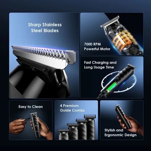 SPECIAL OFFER!! oraimo OTR-210 SmartTrimmer - 7000RPM Motor, 4 Guide Combs, Fast Charging, 90-min Runtime, Self-sharpening Stainless Steel Blades, Ergonomic Design, Easy to Clean - Shavers/Clippers