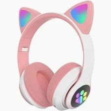 DISCOUNT DEALS!!  Cat STN-28 Pro Headphones - LED Light Cat Ears, 7-Hrs Playtime, Bluetooth Wireless & Wired Mode, TF Card Support, Built-in Microphone, Noise Cancellation, Foldable - Headphones