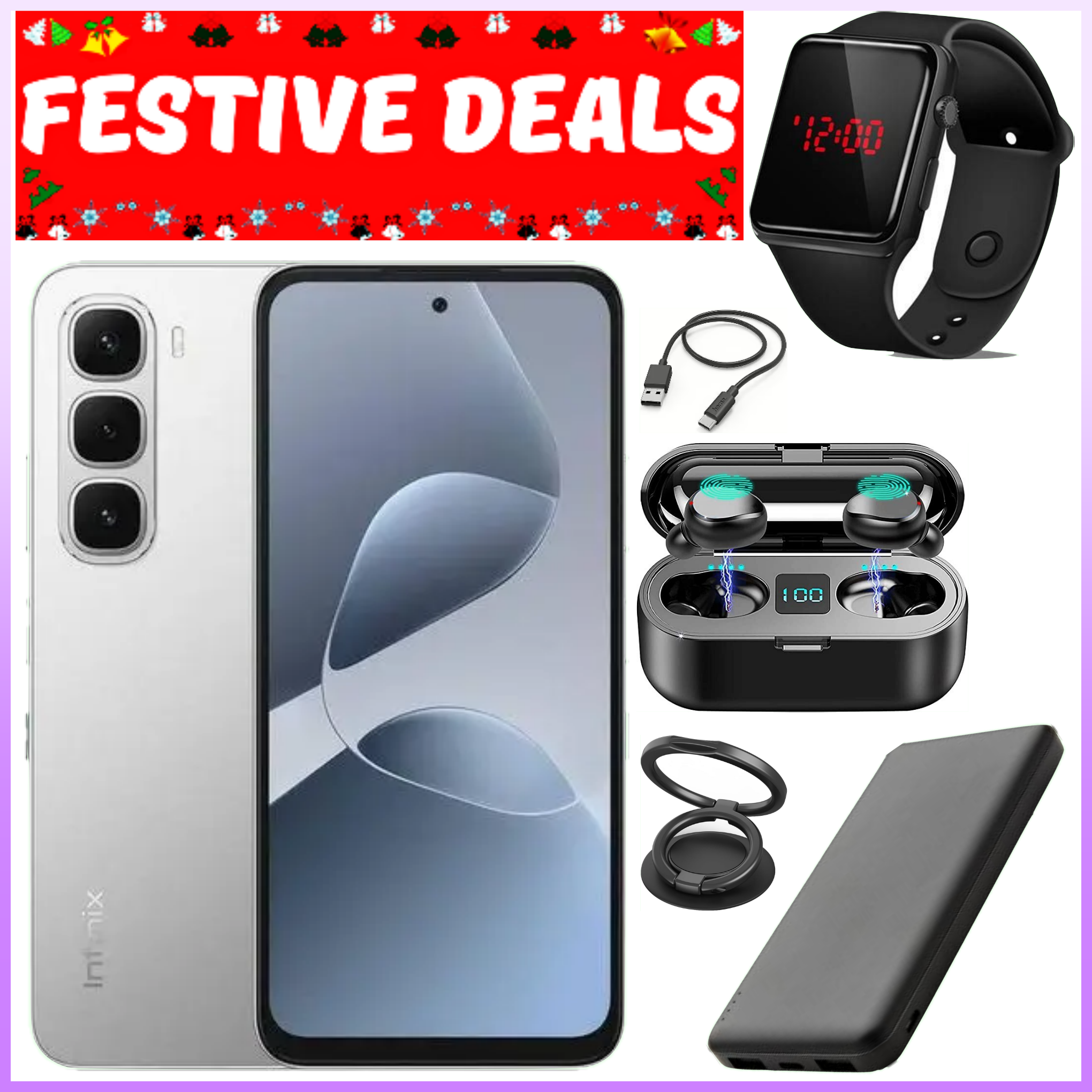 FESTIVE SALE DEALS!!! Infinix Hot 60i 128GB/256gb+12(6+6)GB/16(8+8)GB 6.7" 120Hz Screen 4G Phone Dual SIM 5160mAh Battery 45W Charging 50MP Camera Fingerprint Lock Android 15 smart Phones+FREEBIES