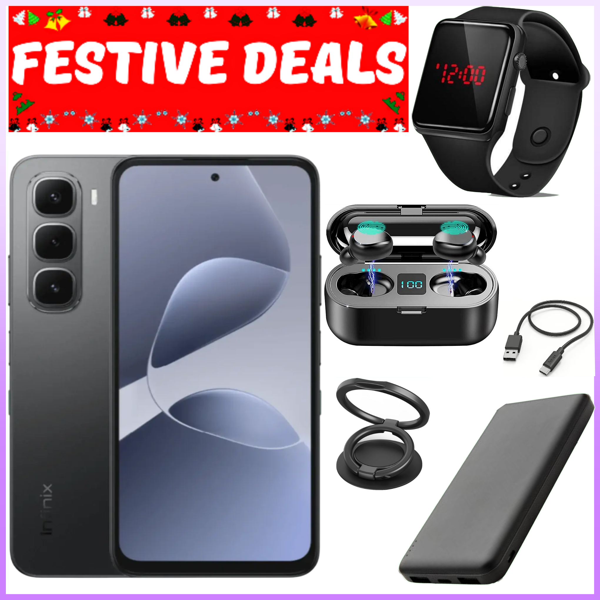 FESTIVE SALE DEALS!!! Infinix Hot 60i 128GB/256gb+12(6+6)GB/16(8+8)GB 6.7" 120Hz Screen 4G Phone Dual SIM 5160mAh Battery 45W Charging 50MP Camera Fingerprint Lock Android 15 smart Phones+FREEBIES