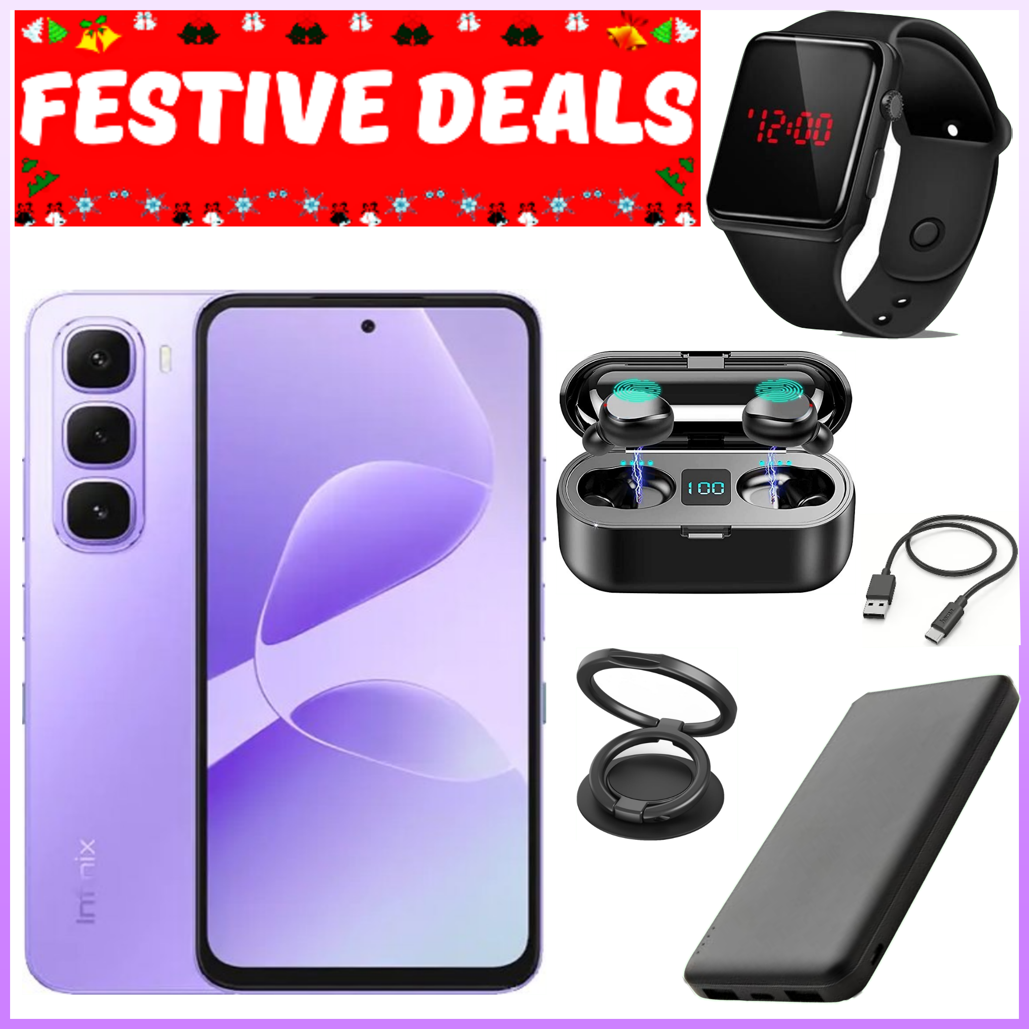 FESTIVE SALE DEALS!!! Infinix Hot 60i 128GB/256gb+12(6+6)GB/16(8+8)GB 6.7" 120Hz Screen 4G Phone Dual SIM 5160mAh Battery 45W Charging 50MP Camera Fingerprint Lock Android 15 smart Phones+FREEBIES