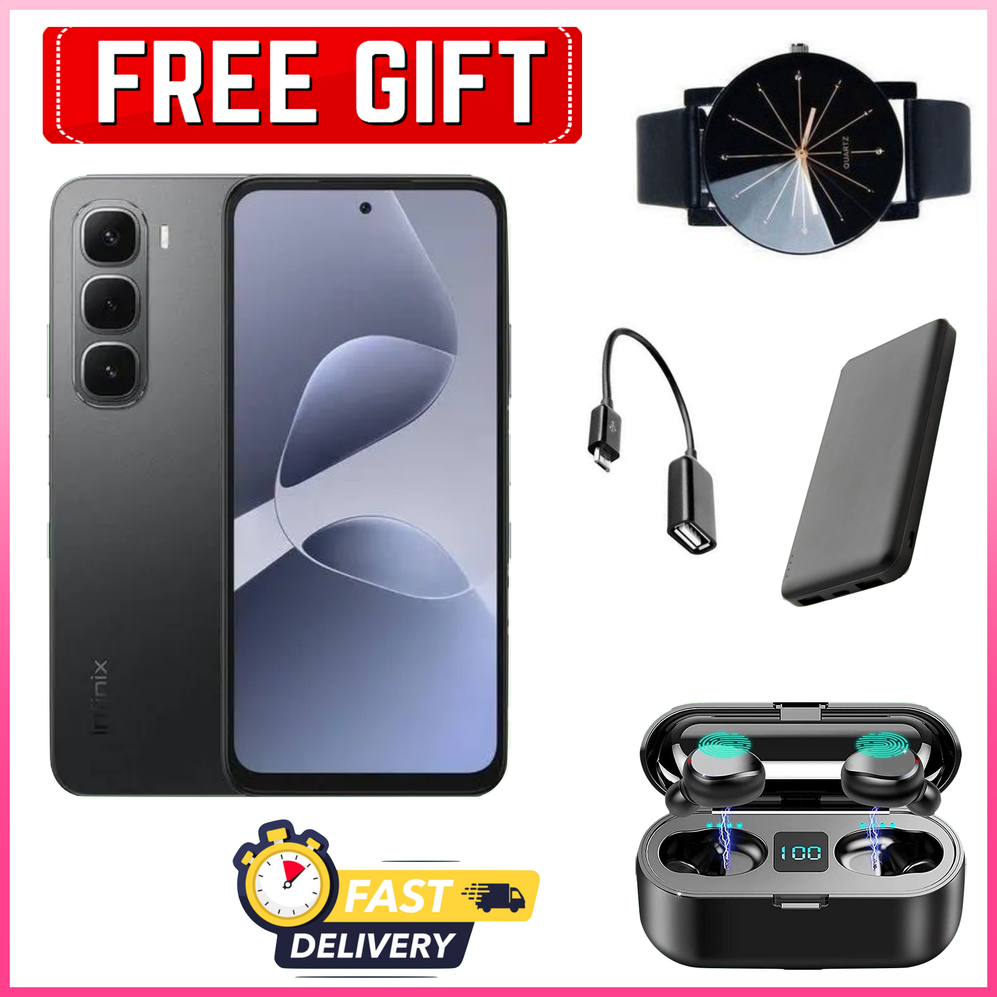 FESTIVE SALE DEALS!!! Infinix Hot 60i 128GB/256gb+12(6+6)GB/16(8+8)GB 6.7" 120Hz Screen 4G Phone Dual SIM 5160mAh Battery 45W Charging 50MP Camera Fingerprint Lock Android 15 smart Phones+FREEBIES