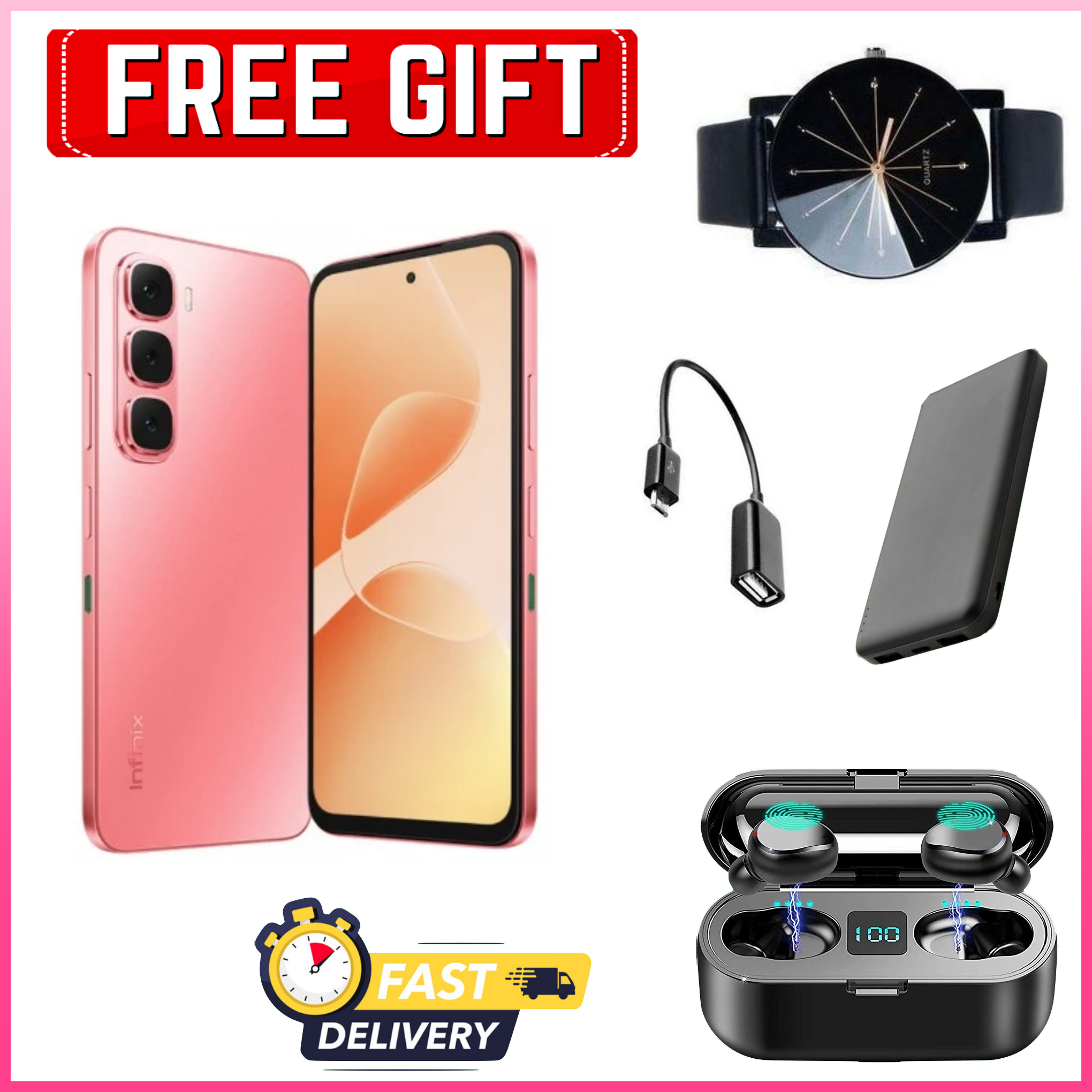 FESTIVE SALE DEALS!!! Infinix Hot 60i 128GB/256gb+12(6+6)GB/16(8+8)GB 6.7" 120Hz Screen 4G Phone Dual SIM 5160mAh Battery 45W Charging 50MP Camera Fingerprint Lock Android 15 smart Phones+FREEBIES