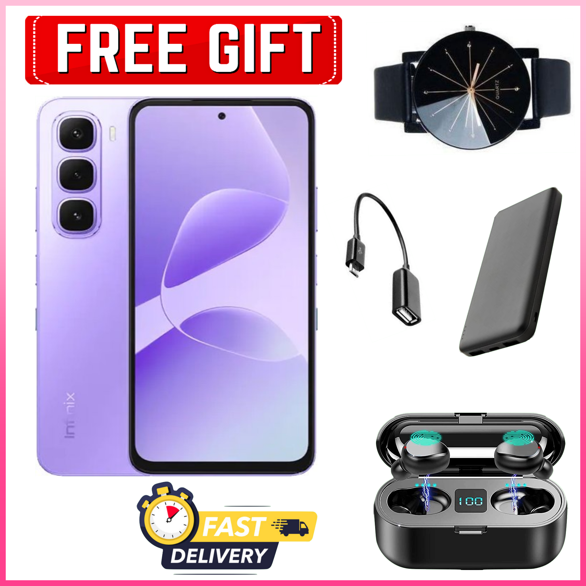 FESTIVE SALE DEALS!!! Infinix Hot 60i 128GB/256gb+12(6+6)GB/16(8+8)GB 6.7" 120Hz Screen 4G Phone Dual SIM 5160mAh Battery 45W Charging 50MP Camera Fingerprint Lock Android 15 smart Phones+FREEBIES