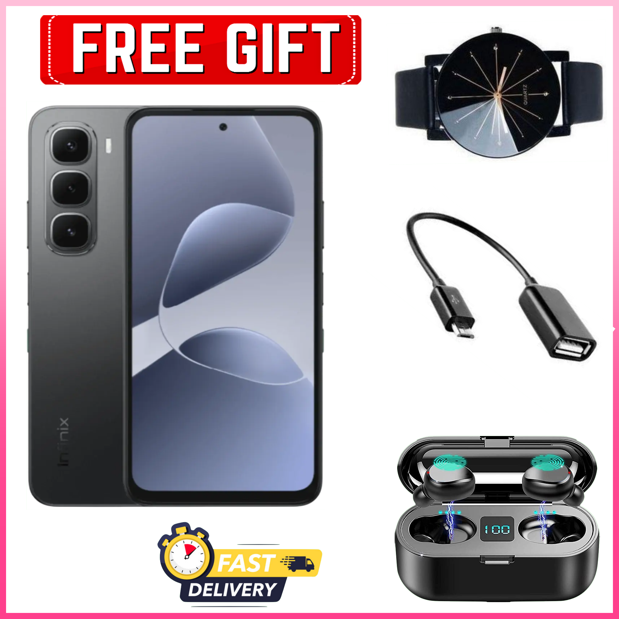 FESTIVE SALE DEALS!!! Infinix Hot 60i 128GB/256gb+12(6+6)GB/16(8+8)GB 6.7" 120Hz Screen 4G Phone Dual SIM 5160mAh Battery 45W Charging 50MP Camera Fingerprint Lock Android 15 smart Phones+FREEBIES