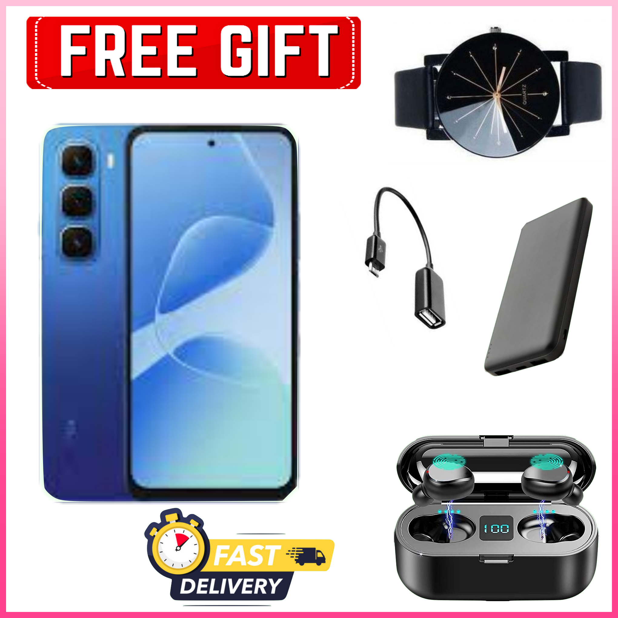 FESTIVE SALE DEALS!!! Infinix Hot 60i 128GB/256gb+12(6+6)GB/16(8+8)GB 6.7" 120Hz Screen 4G Phone Dual SIM 5160mAh Battery 45W Charging 50MP Camera Fingerprint Lock Android 15 smart Phones+FREEBIES