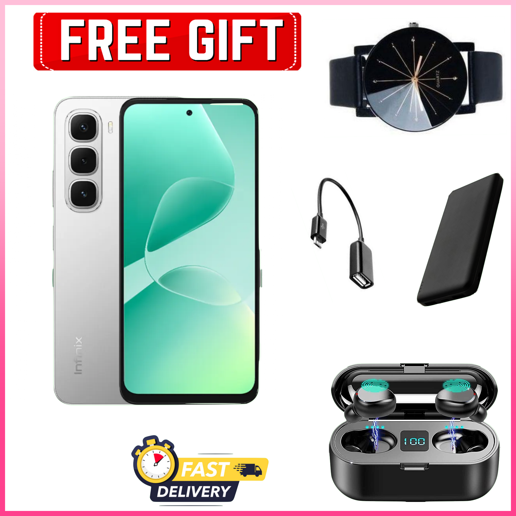 FESTIVE SALE DEALS!!! Infinix Hot 60i 128GB/256gb+12(6+6)GB/16(8+8)GB 6.7" 120Hz Screen 4G Phone Dual SIM 5160mAh Battery 45W Charging 50MP Camera Fingerprint Lock Android 15 smart Phones+FREEBIES