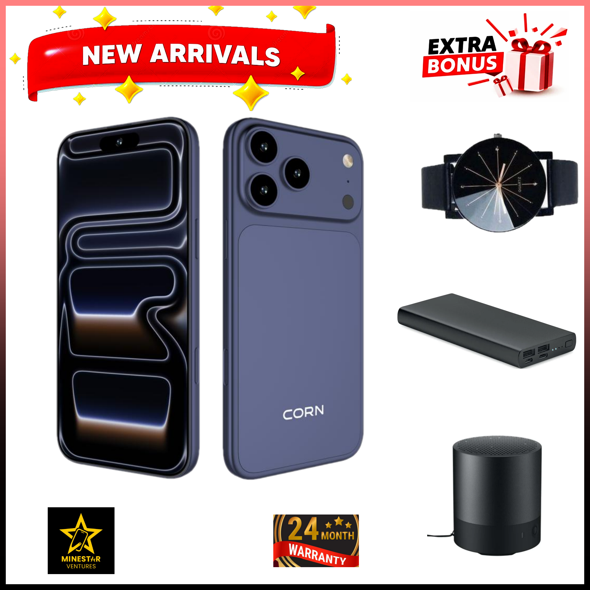 CORN Cphone c17 Pro Max Android 14 smartphone 64GB Rom +5(2+3GB) Ram 6.6 inches IPS LCD screen display 5000mAh battery 13mp dual main camera+ 8mp selfie  smartphone+FREEBIES