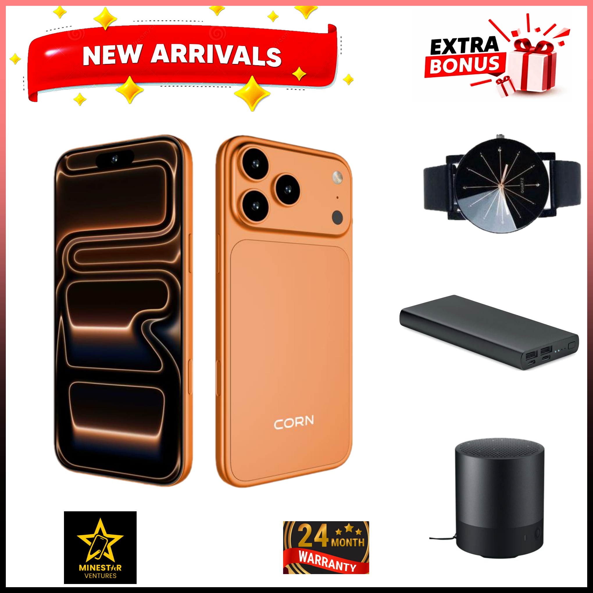 CORN Cphone c17 Pro Max Android 14 smartphone 64GB Rom +5(2+3GB) Ram 6.6 inches IPS LCD screen display 5000mAh battery 13mp dual main camera+ 8mp selfie  smartphone+FREEBIES