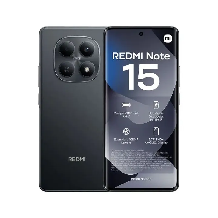 NEW ARRIVAL DEALS!! Redmi Note 15 4G - 256GB ROM+8GB RAM 120Hz 6.77" AMOLED Display 6000mAh Battery 108MP Rear & 20MP Selfie Camera Android 15 33W Fast Charging On-screen Fingerprint Sensor