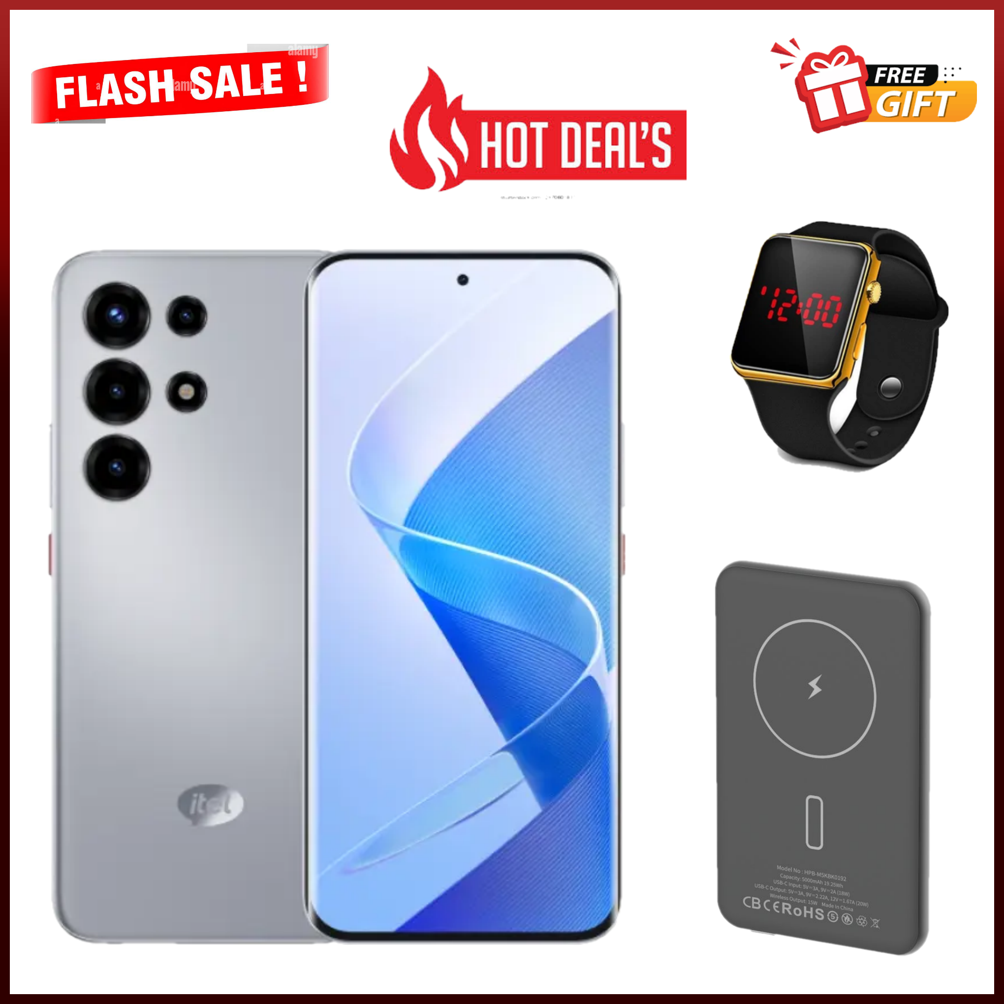 DISCOUNT DEALS!!  Itel S26 Ultra 6.78" Curved Gorilla Glass - upto 16(8+8)GB RAM+256GB ROM, 6000mAh Battery, 50MP Rear & 32MP Front Camera, Android 15, Dual SIM, 18W, Side Fingerprint - Smartphones