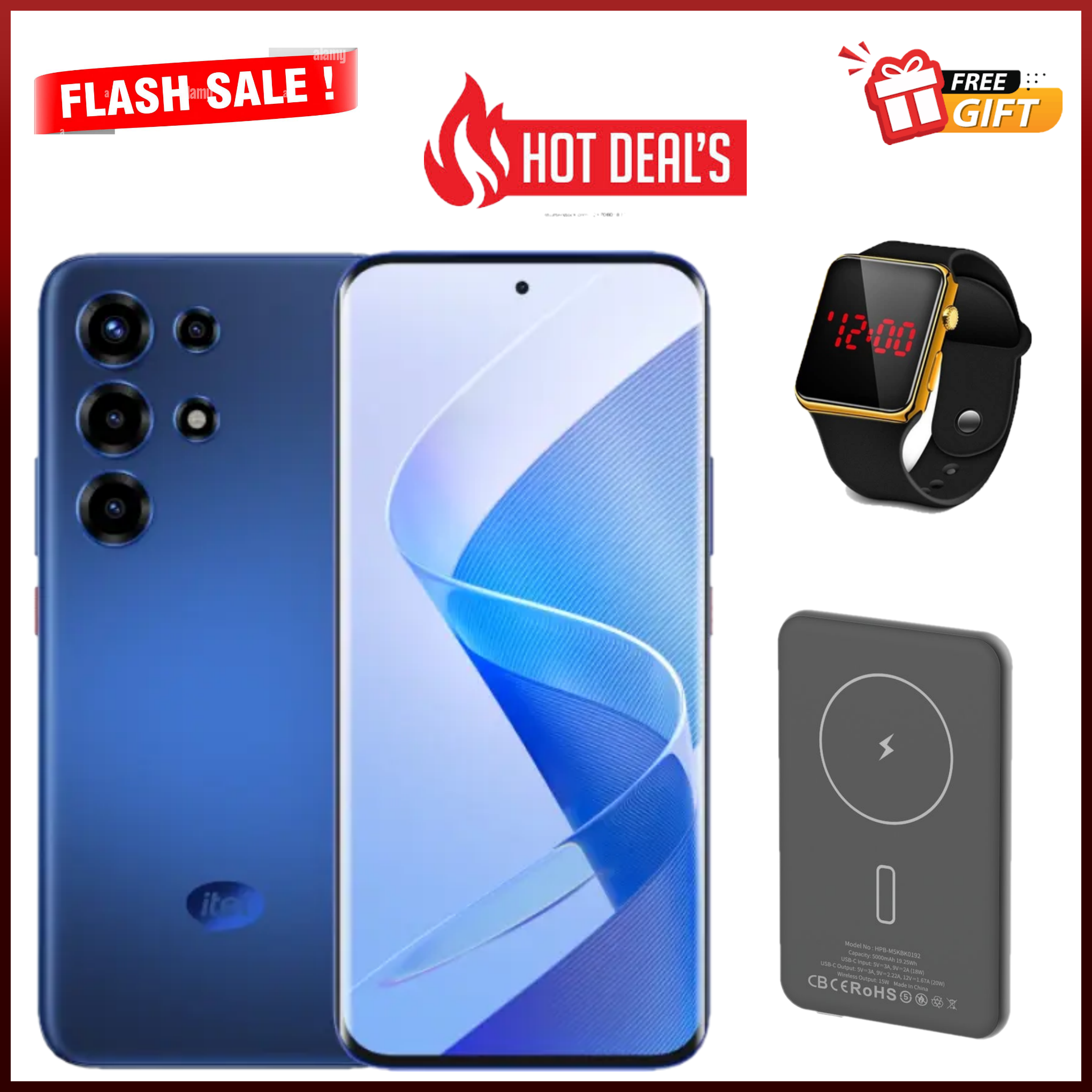 DISCOUNT DEALS!!  Itel S26 Ultra 6.78" Curved Gorilla Glass - upto 16(8+8)GB RAM+256GB ROM, 6000mAh Battery, 50MP Rear & 32MP Front Camera, Android 15, Dual SIM, 18W, Side Fingerprint - Smartphones