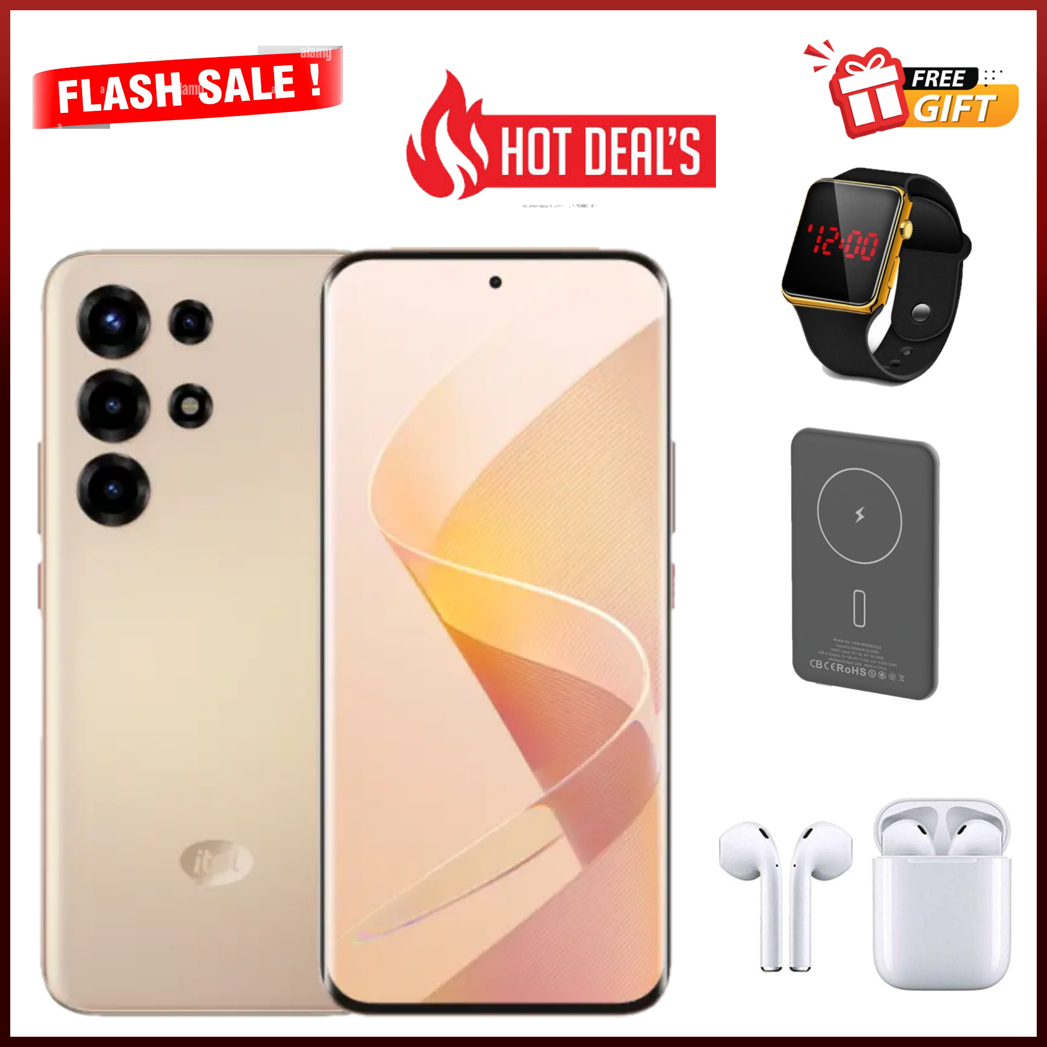 DISCOUNT DEALS!!  Itel S26 Ultra 6.78" Curved Gorilla Glass - upto 16(8+8)GB RAM+256GB ROM, 6000mAh Battery, 50MP Rear & 32MP Selfie, Android 15, Dual SIM, Side Fingerprint - Smartphones+FREE GIFTS