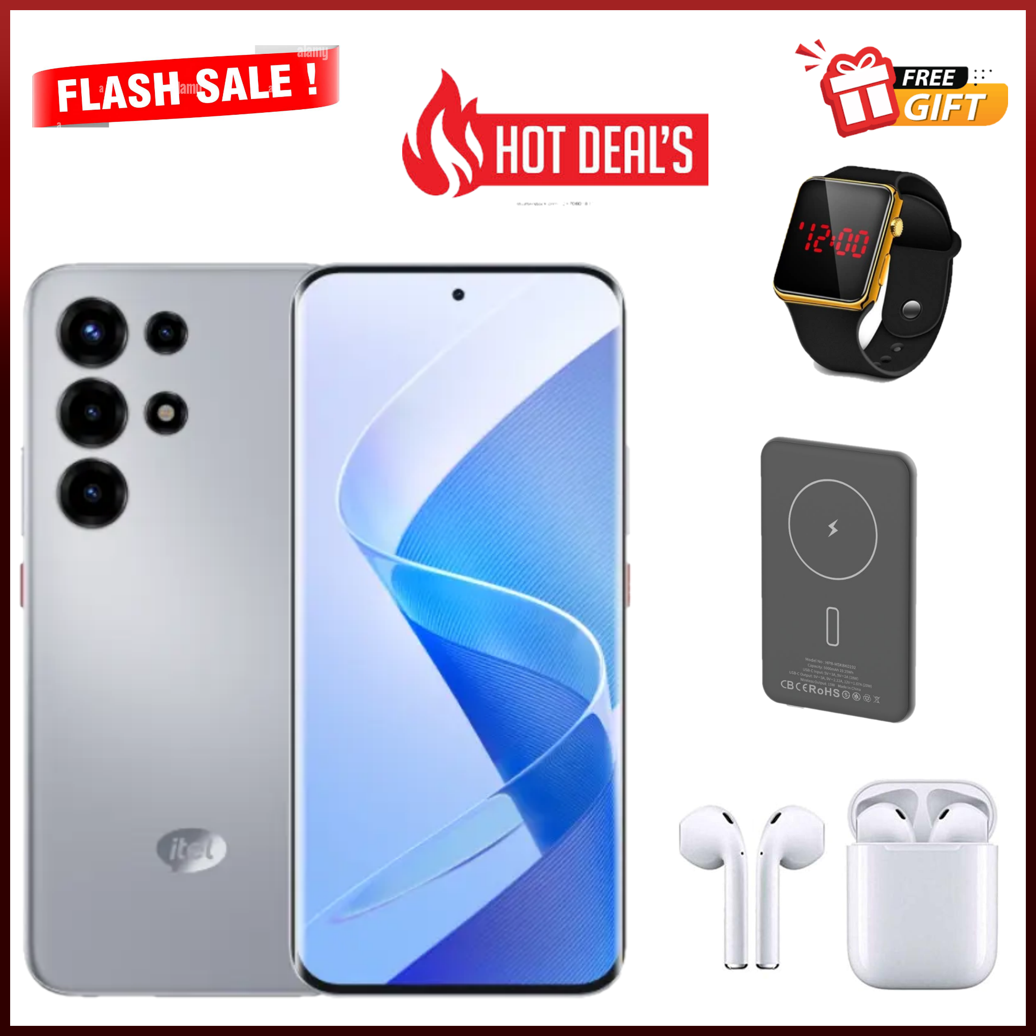 DISCOUNT DEALS!!  Itel S26 Ultra 6.78" Curved Gorilla Glass - upto 16(8+8)GB RAM+256GB ROM, 6000mAh Battery, 50MP Rear & 32MP Selfie, Android 15, Dual SIM, Side Fingerprint - Smartphones+FREE GIFTS