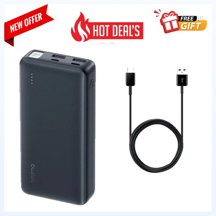 DISCOUNTED OFFER!! Oraimo Traveller Power Bank 30000mah/27000mAh/20000mAh/10000mAh 12W Smart Fast Charging Slim Portable Power Bank type C in/out Charging universal Compatibility Powerbank +Free cable
