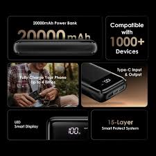 DISCOUNTED OFFER!! Oraimo Traveller Power Bank 30000mah/27000mAh/20000mAh/10000mAh 12W Smart Fast Charging Slim Portable Power Bank type C in/out Charging universal Compatibility Powerbank +Free cable