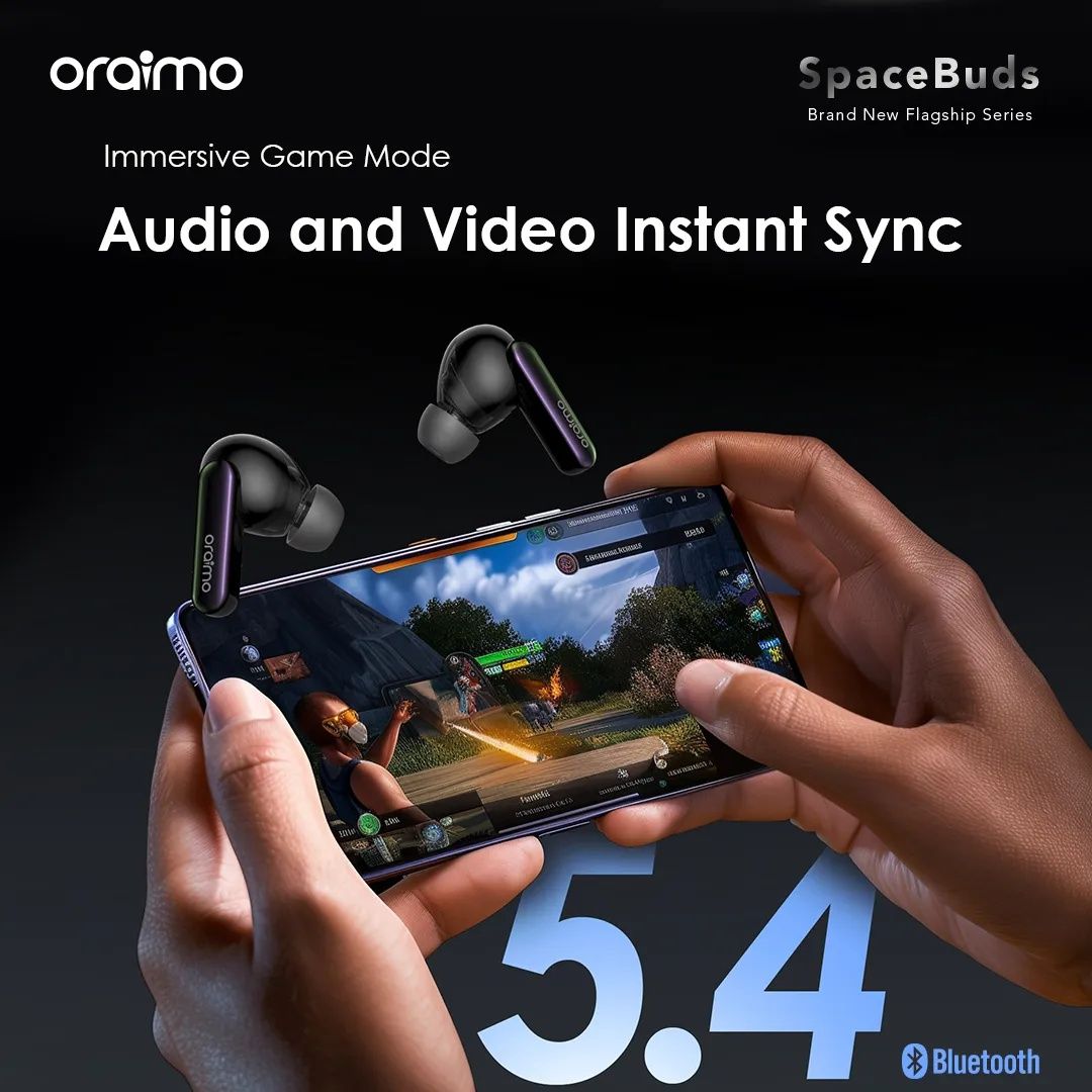 HOT DEALS!! Oraimo SpaceBuds Hybrid ANC True Wireless Earbuds: | 40-Hr Long Playtime | Personalized Lighting Effect | Water Resistant | Hybrid ANC Noise Cancellation | Customized Voice Prompts |