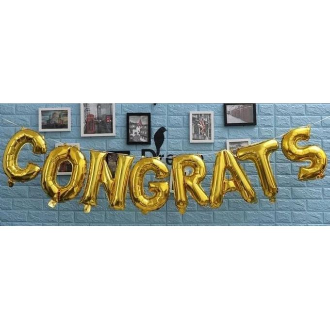 Gold Letter Congrats Banner Wall