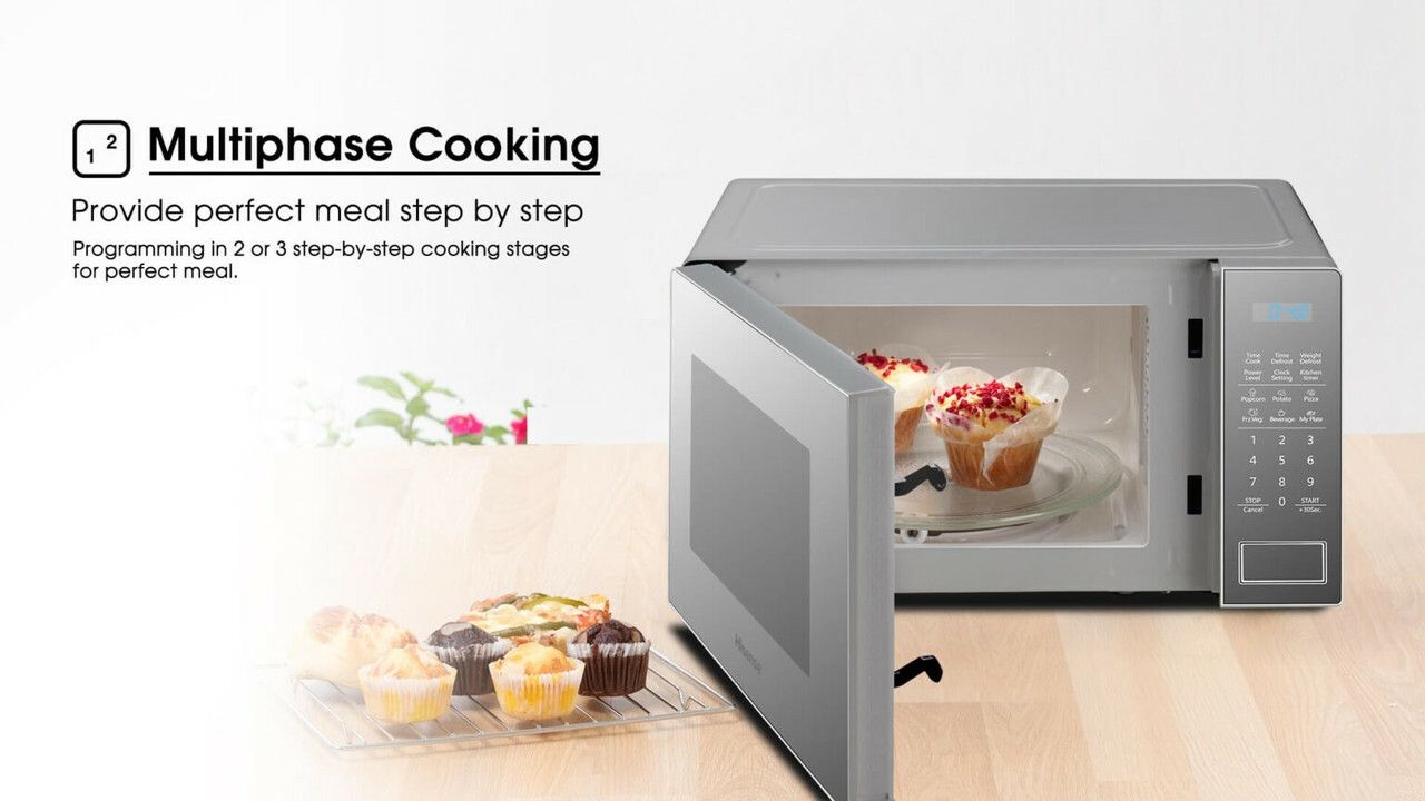 Silver /  Black hisense Digital Microwave
