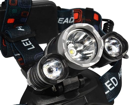 YL TRD Rechargeable Led Head Lamp 3 X Cree T6, Spotlight High Power Headlights, Outdoor Running, Camping, Fishing