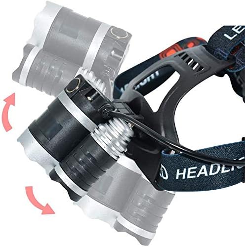 YL TRD Rechargeable Led Head Lamp 3 X Cree T6, Spotlight High Power Headlights, Outdoor Running, Camping, Fishing
