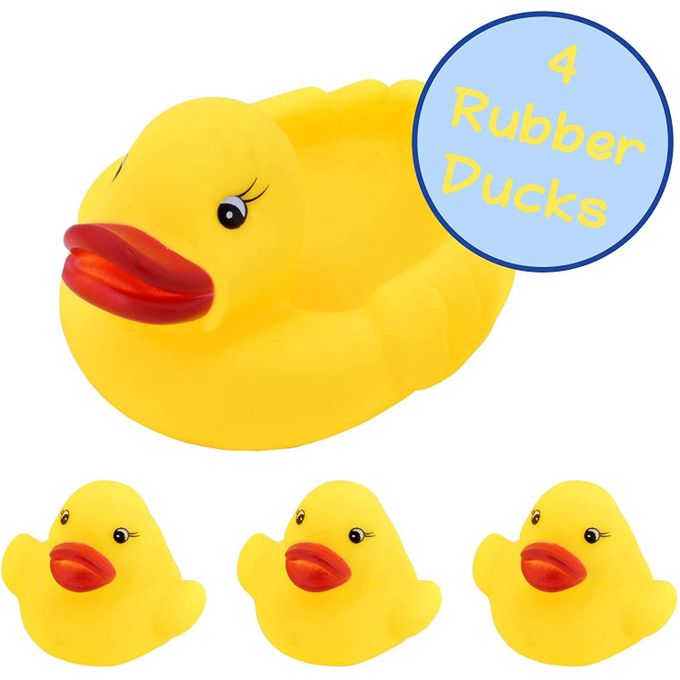 Kids Baby 4in1 Yellow Rubber Ducks Fun Bath Toys