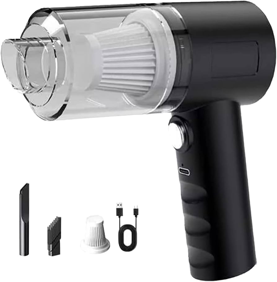 Rechargeable 2-in-1 Car Vacuum Cleaner with LED Light (3800Pa Suction)