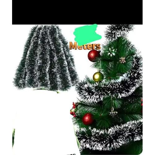 Xmass Garland Tinsel Ribbon 2Mtrs Sparkling Holiday Decoration for Christmas Tree, Home, Party, and Festive Events, Durable, Flexible, and Easy to Hang