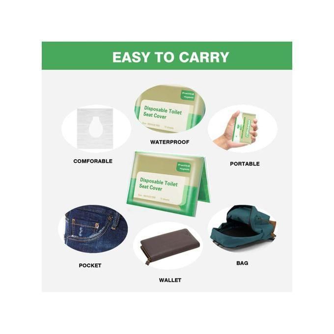 10pcs Simple White Paper Cover, Portable Disposable Toilet Seat Cover For Home