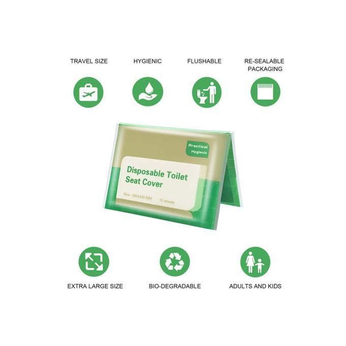 10pcs Simple White Paper Cover, Portable Disposable Toilet Seat Cover For Home