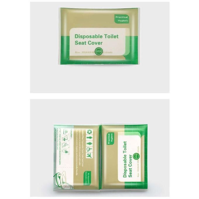 10pcs Simple White Paper Cover, Portable Disposable Toilet Seat Cover For Home