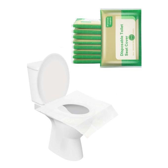 10pcs Simple White Paper Cover, Portable Disposable Toilet Seat Cover For Home