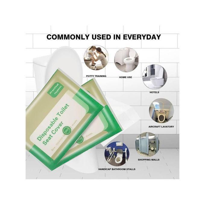 10pcs Simple White Paper Cover, Portable Disposable Toilet Seat Cover For Home