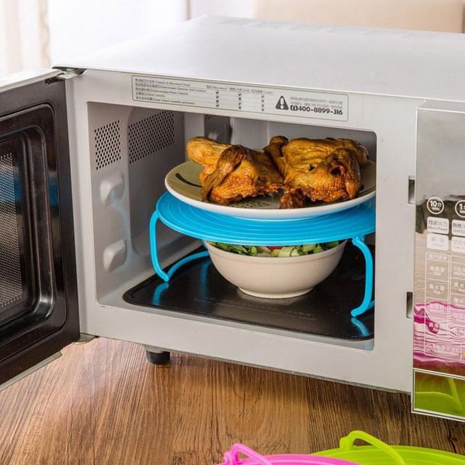 *✅ Microwave tray placement rack,tray baking dish, holder chicken steaming pot food kitchen accessories*.