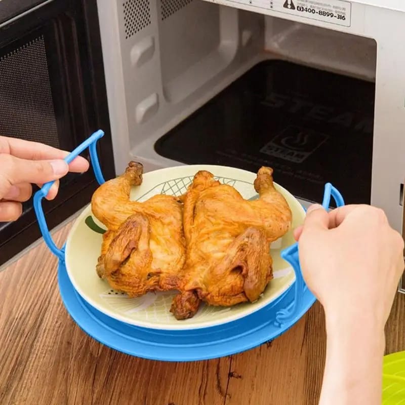 *✅ Microwave tray placement rack,tray baking dish, holder chicken steaming pot food kitchen accessories*.