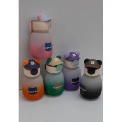 1PC CARTOON SHAPE NAUGHTY BEAR KIDS DRINKNG WATER BOTTLE / WITH STRAW