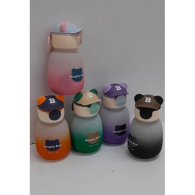 1PC CARTOON SHAPE NAUGHTY BEAR KIDS DRINKNG WATER BOTTLE / WITH STRAW