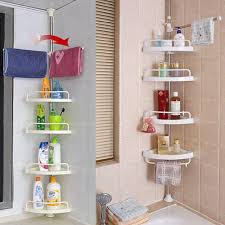 Multi-Corner Shelf Shower Shelf 4 tier adjustable shelf bathroom organizer corner shower caddy holder, stainless telescopic shower corner bathroom shelf rack heavy duty